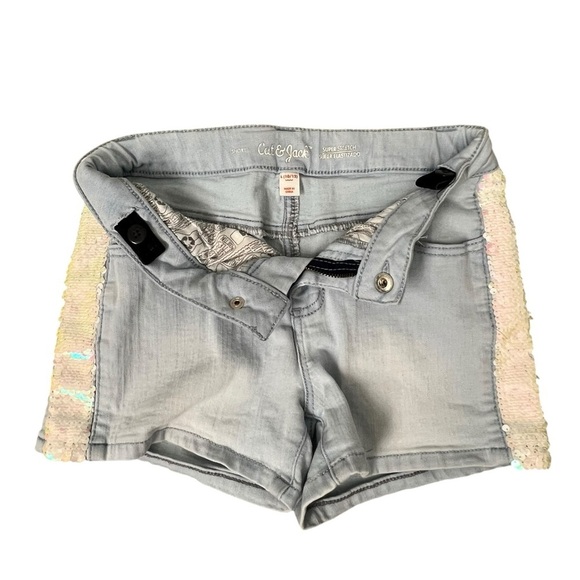 Cat & Jack Denim Shorts with Sequin Trim - Picture 4 of 9